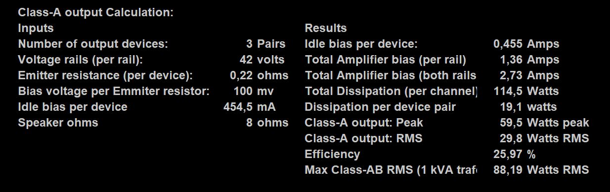 Class A calculation